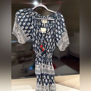 Alicia Bell mini navy print dress size XS, NWT